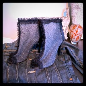 Chanel ruffle booties